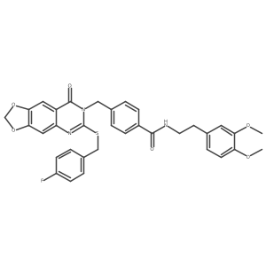 N-(3,4-dimethoxyphenethyl)-4-((6-((4-fluorobenzyl)thio)-8-oxo-[1,3]dioxolo[4,5-g]quinazolin-7(8H)-yl)methyl)benzamide Structure