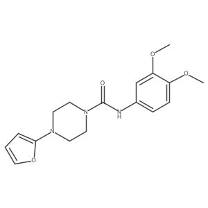 N-(3,4-dimethoxyphenyl)-4-(furan-2-yl)piperazine-1-carboxamide结构式