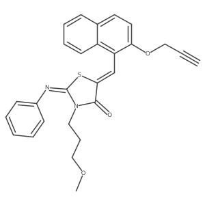 3-(3-Methoxypropyl)-2-(phenylimino)-5-[[2-(2-propyn-1-yloxy)-1-naphthalenyl]methylene]-4-thiazolidinone结构式