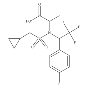 (2R)-2-[cyclopropylmethylsulfonyl-[(1S)-2,2,2-trifluoro-1-(4-fluorophenyl)ethyl]amino]propanoic acid Structure