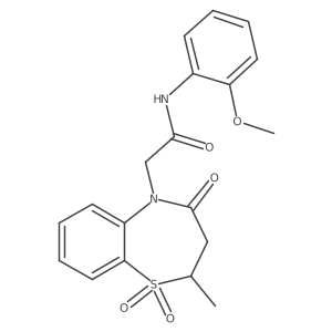 N-(2-methoxyphenyl)-2-(2-methyl-1,1-dioxido-4-oxo-3,4-dihydrobenzo[b][1,4]thiazepin-5(2H)-yl)acetamide结构式