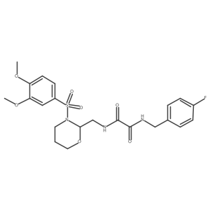 N1-((3-((3,4-dimethoxyphenyl)sulfonyl)-1,3-oxazinan-2-yl)methyl)-N2-(4-fluorobenzyl)oxalamide Structure
