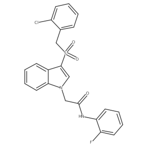 2-(3-((2-chlorobenzyl)sulfonyl)-1H-indol-1-yl)-N-(2-fluorophenyl)acetamide结构式