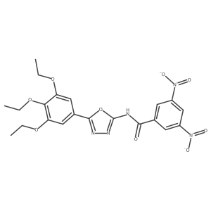 3,5-dinitro-N-[5-(3,4,5-triethoxyphenyl)-1,3,4-oxadiazol-2-yl]benzamide结构式