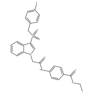 ethyl 4-(2-{3-[(4-fluorophenyl)methanesulfonyl]-1H-indol-1-yl}acetamido)benzoate Structure
