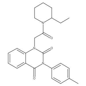 1-[2-(2-Ethylpiperidin-1-yl)-2-oxoethyl]-3-(4-methylphenyl)-1,2,3,4-tetrahydroquinazoline-2,4-dione结构式