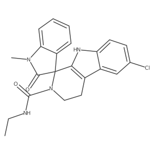 6-chloro-N-ethyl-1'-methyl-2'-oxo-1',2',4,9-tetrahydrospiro[beta-carboline-1,3'-indole]-2(3H)-carboxamide Structure