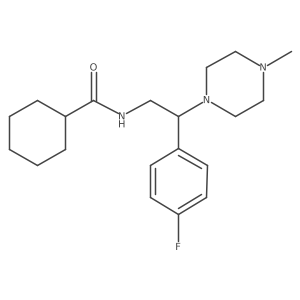N-(2-(4-fluorophenyl)-2-(4-methylpiperazin-1-yl)ethyl)cyclohexanecarboxamide结构式