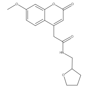 2-(7-methoxy-2-oxo-2H-chromen-4-yl)-N-((tetrahydrofuran-2-yl)methyl)acetamide结构式