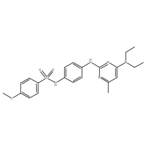 N-(4-{[4-(diethylamino)-6-methylpyrimidin-2-yl]amino}phenyl)-4-methoxybenzene-1-sulfonamide结构式