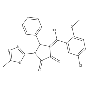 4-(5-Chloro-2-methoxybenzoyl)-1,5-dihydro-3-hydroxy-1-(5-methyl-1,3,4-thiadiazol-2-yl)-5-phenyl-2H-pyrrol-2-one结构式