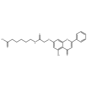 6-({[(5-hydroxy-4-oxo-2-phenyl-4H-chromen-7-yl)oxy]acetyl}amino)hexanoic acid Structure