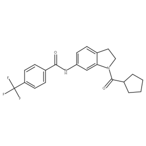 N-(1-cyclopentanecarbonyl-2,3-dihydro-1H-indol-6-yl)-4-(trifluoromethyl)benzamide Structure