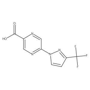 5-[3-(Trifluoromethyl)pyrazol-1-yl]pyrazine-2-carboxylic acid结构式