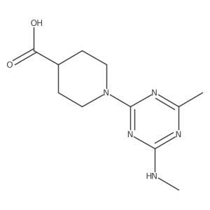 1-[4-Methyl-6-(methylamino)-1,3,5-triazin-2-yl]-4-piperidinecarboxylic acid结构式