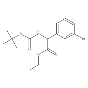 Ethyl 2-(3-bromophenyl)-2-((tert-butoxycarbonyl)amino)acetate Structure
