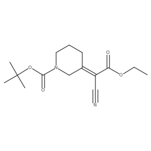 Tert-butyl 3-(1-cyano-2-ethoxy-2-oxoethylidene)piperidine-1-carboxylate结构式