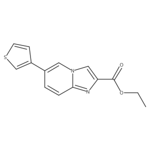 Ethyl 6-(thiophen-3-yl)imidazo[1,2-a]pyridine-2-carboxylate结构式