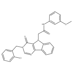 2-(3-(2-chlorobenzyl)-4-oxo-3H-pyrimido[5,4-b]indol-5(4H)-yl)-N-(3-methoxyphenyl)acetamide Structure