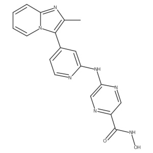 N-hydroxy-5-[[4-(2-methylimidazo[1,2-a]pyridin-3-yl)-2-pyridinyl]amino]-2-pyrazinecarboxamide结构式