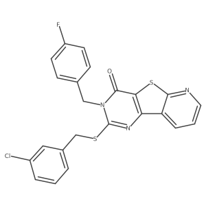 2-((3-chlorobenzyl)thio)-3-(4-fluorobenzyl)pyrido[3',2':4,5]thieno[3,2-d]pyrimidin-4(3H)-one Structure