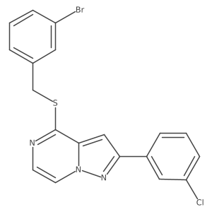 4-[(3-Bromobenzyl)thio]-2-(3-chlorophenyl)pyrazolo[1,5-a]pyrazine结构式