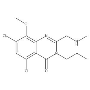 5,7-Dichloro-8-methoxy-2-[(methylamino)methyl]-3-propyl-4(3H)-quinazolinone Structure