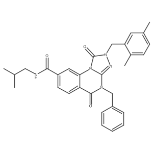 4-benzyl-2-(2,5-dimethylbenzyl)-N-isobutyl-1,5-dioxo-1,2,4,5-tetrahydro-[1,2,4]triazolo[4,3-a]quinazoline-8-carboxamide结构式