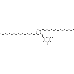 N-[(1S,2R,3E)-1-[[(beta-D-Glucopyranosyl)oxy]methyl]-2-hydroxy-3-heptadecenyl]heptadecanamide Structure
