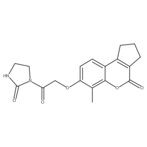1-{[(6-Methyl-4-oxo-1,2,3,4-tetrahydrocyclopenta[c]chromen-7-yl)oxy]acetyl}imidazolidin-2-one结构式