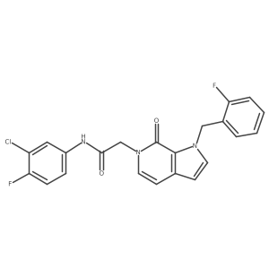 N-(3-chloro-4-fluorophenyl)-2-{1-[(2-fluorophenyl)methyl]-7-oxo-1H,6H,7H-pyrrolo[2,3-c]pyridin-6-yl}acetamide结构式
