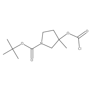 3-Chlorocarbonyloxy-3-methyl-pyrrolidine-1-carboxylic acid tert-butyl ester结构式