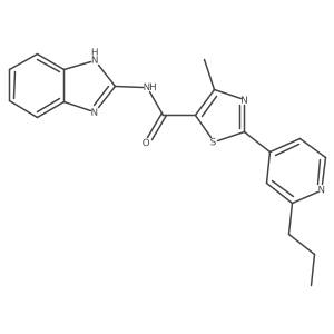 N-(1H-benzo[d]imidazol-2-yl)-4-methyl-2-(2-propylpyridin-4-yl)thiazole-5-carboxamide结构式