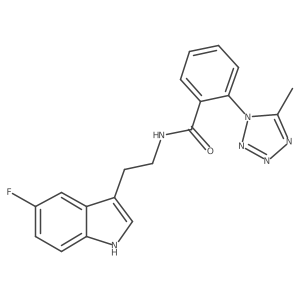 N-[2-(5-fluoro-1H-indol-3-yl)ethyl]-2-(5-methyl-1H-tetrazol-1-yl)benzamide结构式