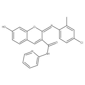 (2Z)-2-[(4-chloro-2-methylphenyl)imino]-7-hydroxy-N-(pyridin-2-yl)-2H-chromene-3-carboxamide Structure