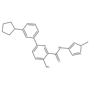 3-Amino-N-(1-methyl-1h-pyrazol-4-yl)-6-[3-(1-pyrrolidinyl)phenyl]-2-pyridinecarboxamide结构式