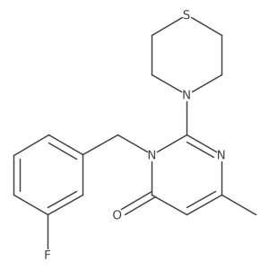 3-[(3-Fluorophenyl)methyl]-6-methyl-2-(thiomorpholin-4-yl)-3,4-dihydropyrimidin-4-one结构式