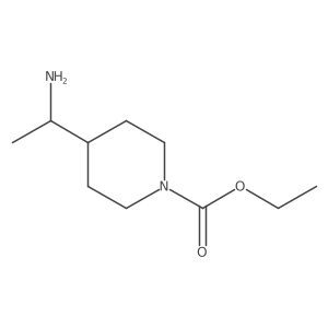 Ethyl 4-(1-aminoethyl)piperidine-1-carboxylate结构式