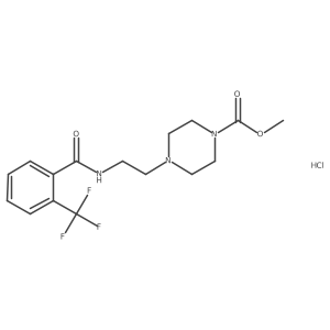 Methyl 4-(2-(2-(trifluoromethyl)benzamido)ethyl)piperazine-1-carboxylate hydrochloride结构式