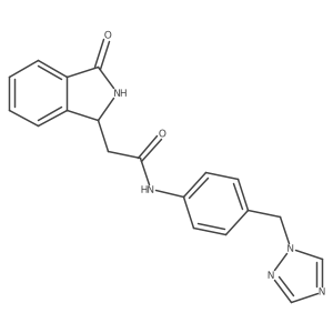 N-(4-((1H-1,2,4-triazol-1-yl)methyl)phenyl)-2-(3-oxoisoindolin-1-yl)acetamide结构式