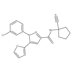 1-(3-chlorophenyl)-N-(1-cyanocyclopentyl)-5-(furan-2-yl)-1H-pyrazole-3-carboxamide Structure