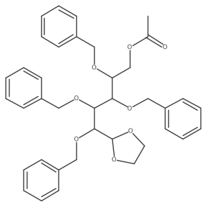 (2R,3S,4R,5R)-2,3,4,5-Tetrakis(benzyloxy)-5-(1,3-dioxolan-2-yl)pentyl acetate Structure