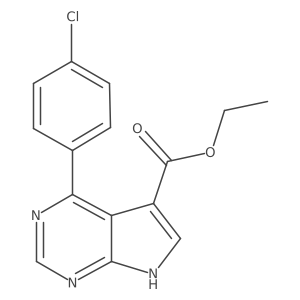 ethyl 4-(4-chlorophenyl)-7H-pyrrolo[2,3-d]pyrimidine-5-carboxylate结构式