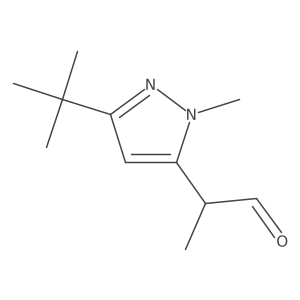 2-(3-tert-butyl-1-methyl-1H-pyrazol-5-yl)propanal结构式