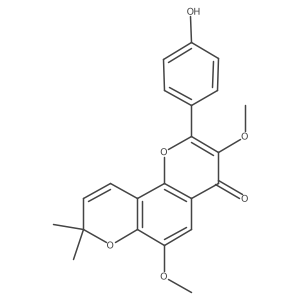 4'-Hydroxy-3,6-dimethoxy-6'',6''-dimethylpyrano[2,3:7,8]flavone结构式
