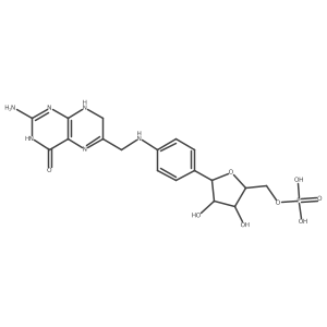N-[(7,8-dihydropterin-6-yl)methyl]-4-(beta-D-ribofuranosyl)aniline 5'-phosphate结构式
