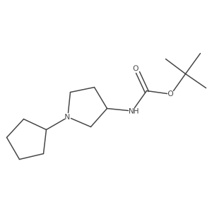 tert-butyl N-(1-cyclopentylpyrrolidin-3-yl)carbamate结构式