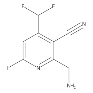 2-(Aminomethyl)-3-cyano-4-(difluoromethyl)-6-iodopyridine结构式