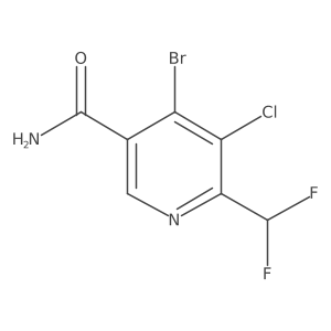 4-Bromo-3-chloro-2-(difluoromethyl)pyridine-5-carboxamide Structure