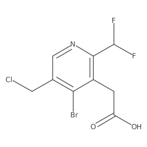 4-Bromo-5-(chloromethyl)-2-(difluoromethyl)pyridine-3-acetic acid Structure